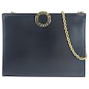 Celine Vintage Logo Circle Black Chain Shoulder Bag - Céline