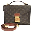 Borsa a mano Louis Vuitton Monceau in pelle PVC marrone