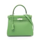 Sac à main Hermes Kelly 25 Vert Yucca - Hermès