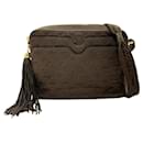 Braune Canvas Schultertasche von Chanel