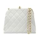 Chanel White Leather Shoulder Bag