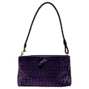 Bolso de hombro de cuero morado Bottega Veneta