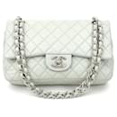 Chanel Light Blue Gray Caviar Leather Shoulder Bag