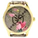 Relógio de quartzo Gucci G Timeless YA1264038A com flores rosas