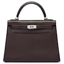 Hermès Kelly Sellier Chèvre Marron PHW