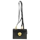 GIANNI Versace Chain Shoulder Bag Leather Black