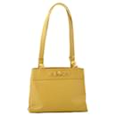 Bolsa Vanity de Couro Amarelo GIANNI Versace com Rosto de Sol