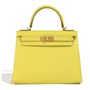 Hermes Kelly 28 Sellier Lime Epsom Ghw - Hermès