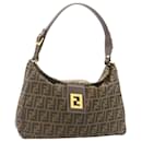 Fendi Zucca Canvas Schultertasche Schwarz Braun