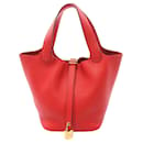 Hermes Picotin Lock PM Handbag in Red - Hermès