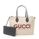 Sac fourre-tout en toile et cuir Gucci