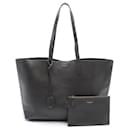 Saint Laurent Gray Leather Tote Bag