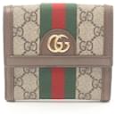 Cartera francesa con solapa Gucci Ophidia GG Supreme