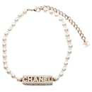 Choker en strass plaqué or Chanel