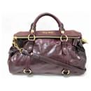 Miu Miu Wine Leather Handbag