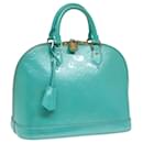 LOUIS VUITTON Monogram Vernis Alma PM Borsa a Mano Blu Lagon M91694 LV Auth 85093 - Louis Vuitton