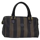 Bolso de mano de lona Pecan FENDI marrón negro Auth ar12307 - Fendi