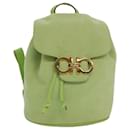 Salvatore Ferragamo Gancini Backpack Leather Green Auth yk14012