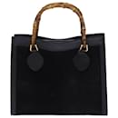 GUCCI Bamboo Hand Bag Suede Black 002 1095 026 Auth 83941 - Gucci