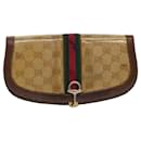 GUCCI GG Canvas Web Sherry Line Clutch Bag Beige Red Green Auth fm3664 - Gucci