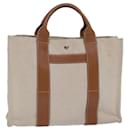 HERMES Sac Arne MM Sac à main Toile Cuir Beige Auth ar12290 - Hermès