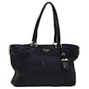 PRADA Bolsa Tote de Cuero Negro Dorado Auth ki4703 - Prada