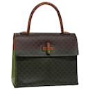 CELINE Macadam Canvas Hand Bag PVC Leather Brown Auth 84552 - Céline