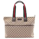 Gucci GG Canvas Webbing Line Tote Bag