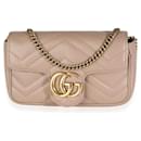 Gucci Porcelain Rose Calfskin Matelasse Super Mini GG Marmont Bag