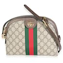 Borsa Dome Ophidia in tela GG Supreme beige ebano con web in pelle di vitello dollar - Gucci