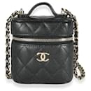 Chanel Black Quilted Caviar Small Handle With Care Vanity Case