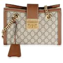 Gucci Brown GG Supreme Canvas Small Padlock Chain Tote