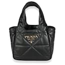 Prada Tote Pequeno em Nappa Matelassê Preto Triangular