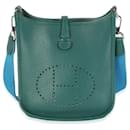 Hermès Bleu Izmir Malachite Clemence Mini Evelyne TPM PHW