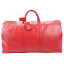 Bolso de viaje Keepall 50 en cuero Epi de Louis Vuitton en rojo M42967