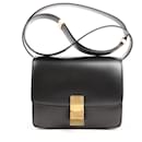 Bolsa de ombro pequena em couro preto Classic Box da CELINE - Céline