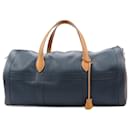 HERMES Earl Day Ardennes Borsa da Viaggio in Blu x Cammello Finiture Metalliche Dorate ○O:1985 - Hermès