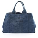 Sac tote en denim Canapa Prada