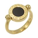 Bvlgari K18 Yellow Gold Onyx Coral Band Ring - Bulgari