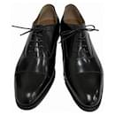 New Yorker Black Leather Straight Tip Dress Shoes in Pristine Condition - Autre Marque