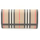 Portefeuille long bi-fold en E-canvas Icon Stripe de Burberry