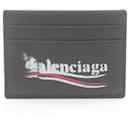 Estuche de tarjetas de visita de cuero negro Balenciaga