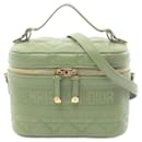 Christian Dior Green Leather and Canvas Vanity Handbag