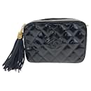 Chanel Vintage Patent Leather Matelasse Shoulder Bag