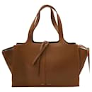 Celine Tri-Fold Tote Bag aus braunem Kalbsleder - Céline