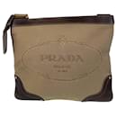 Borsa a spalla in jacquard con logo Prada