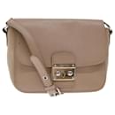 Miu Miu Shoulder Bag Leather Beige Auth Bs13088