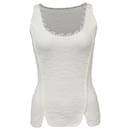 Christian Dior Scoop Neck Sleeveless Top in White Viscose