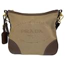 Borsa a spalla in jacquard con logo in tela Prada