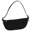 Fendi Zucchino Canvas Hand Bag Black Auth Yk12635